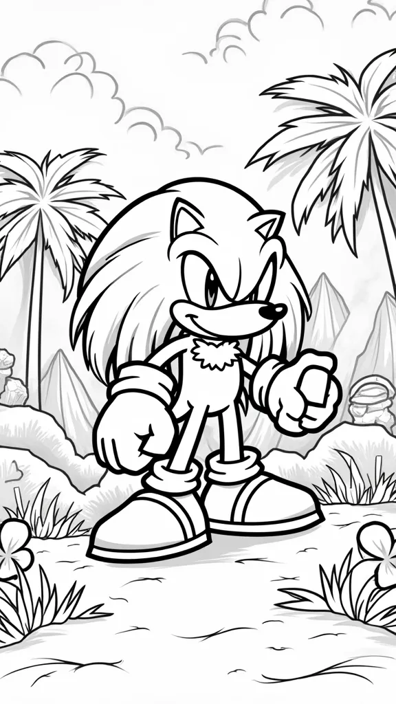 knuckles sonic coloring page